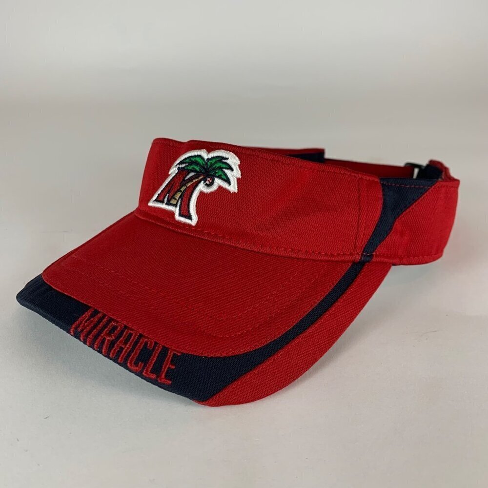Fort Myers Miracle MiLB Red Navy Blue OC Sports Strapback Adjustable Visor